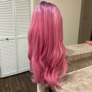 Chelsey Smith Crowns Pink Purple Ombre Trolli T Part Wig NWT